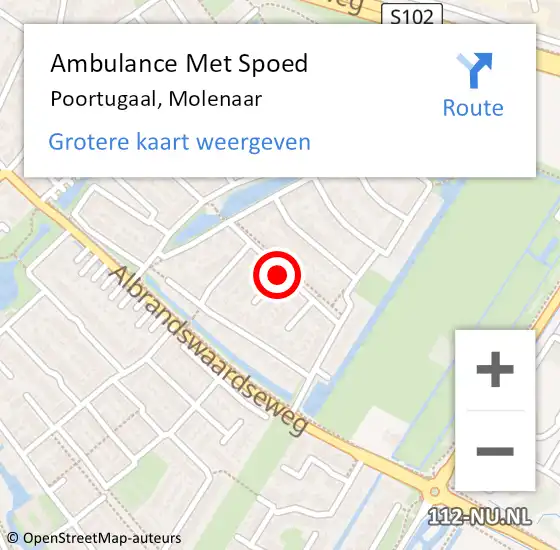 Locatie op kaart van de 112 melding: Ambulance Met Spoed Naar Poortugaal, Molenaar op 9 augustus 2020 23:50