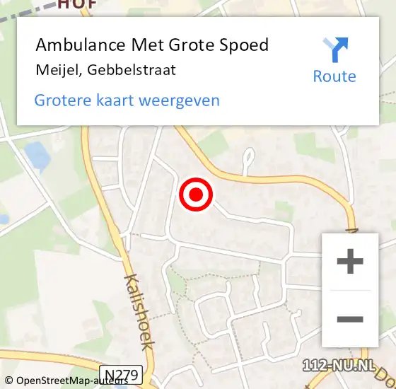 Locatie op kaart van de 112 melding: Ambulance Met Grote Spoed Naar Meijel, Gebbelstraat op 15 mei 2014 11:36