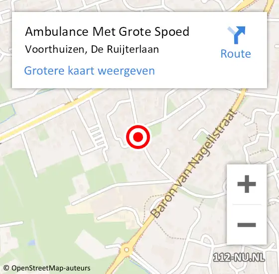 Locatie op kaart van de 112 melding: Ambulance Met Grote Spoed Naar Voorthuizen, De Ruijterlaan op 10 augustus 2020 02:20