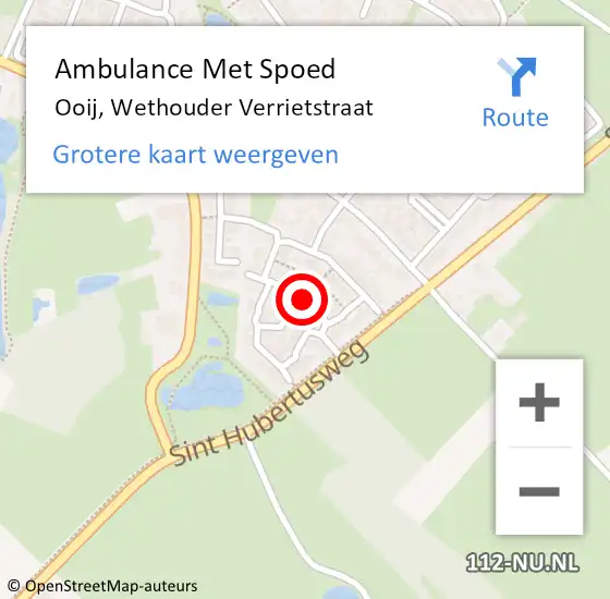 Locatie op kaart van de 112 melding: Ambulance Met Spoed Naar Ooij, Wethouder Verrietstraat op 10 augustus 2020 03:26