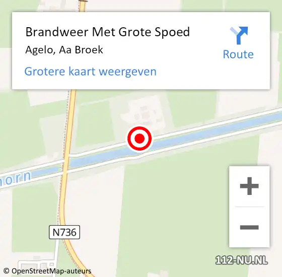 Locatie op kaart van de 112 melding: Brandweer Met Grote Spoed Naar Agelo, Aa Broek op 15 mei 2014 11:37