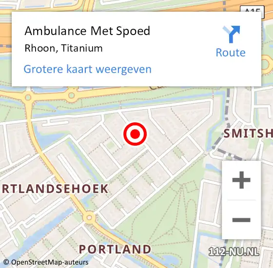 Locatie op kaart van de 112 melding: Ambulance Met Spoed Naar Rhoon, Titanium op 10 augustus 2020 04:46
