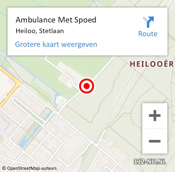 Locatie op kaart van de 112 melding: Ambulance Met Spoed Naar Heiloo, Stetlaan op 10 augustus 2020 08:35