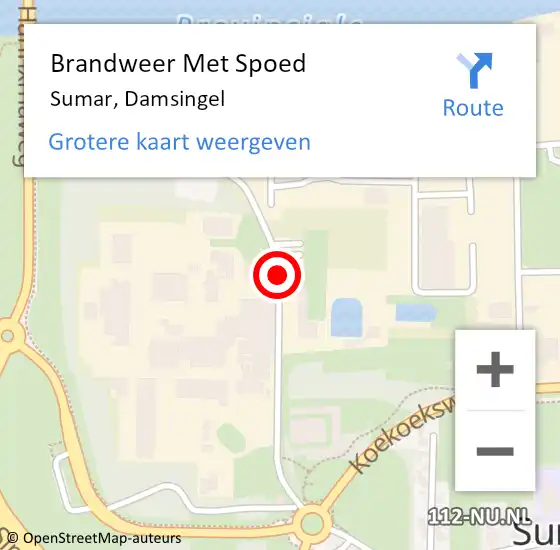 Locatie op kaart van de 112 melding: Brandweer Met Spoed Naar Sumar, Damsingel op 10 augustus 2020 08:59