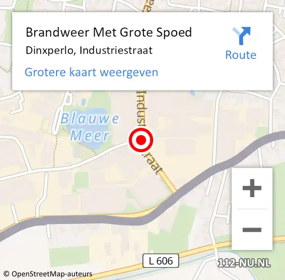 Locatie op kaart van de 112 melding: Brandweer Met Grote Spoed Naar Dinxperlo, Industriestraat op 10 augustus 2020 09:27