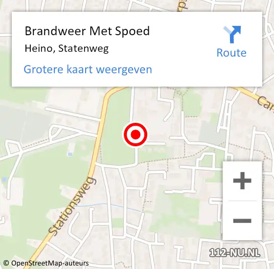 Locatie op kaart van de 112 melding: Brandweer Met Spoed Naar Heino, Statenweg op 10 augustus 2020 09:27