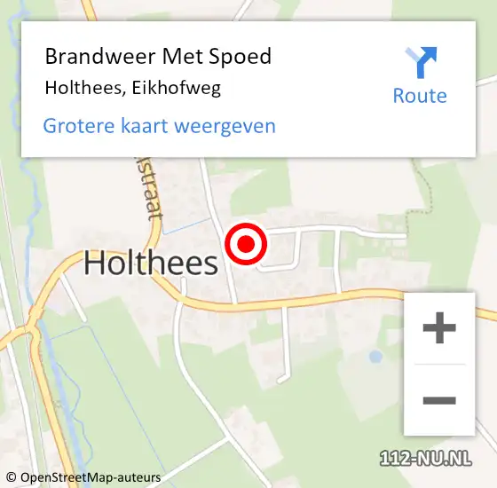 Locatie op kaart van de 112 melding: Brandweer Met Spoed Naar Holthees, Eikhofweg op 10 augustus 2020 13:17