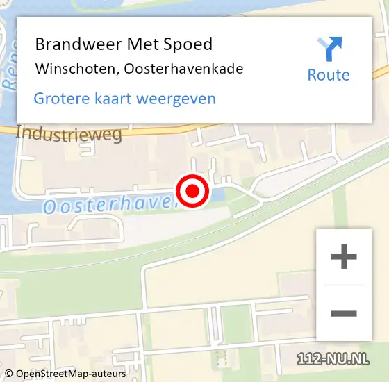 Locatie op kaart van de 112 melding: Brandweer Met Spoed Naar Winschoten, Oosterhavenkade op 10 augustus 2020 13:41