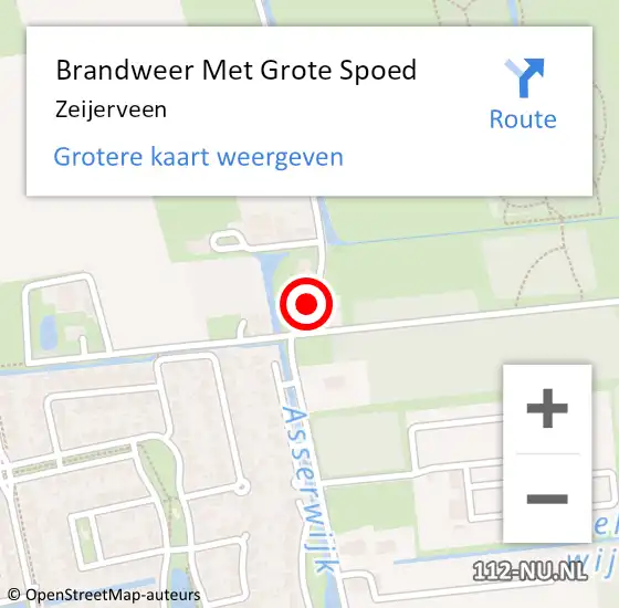 Locatie op kaart van de 112 melding: Brandweer Met Grote Spoed Naar Zeijerveen op 10 augustus 2020 14:13