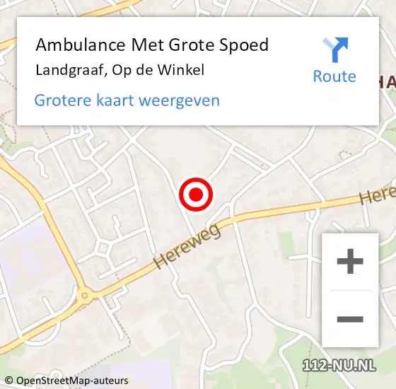 Locatie op kaart van de 112 melding: Ambulance Met Grote Spoed Naar Landgraaf, Op de Winkel op 15 mei 2014 12:28