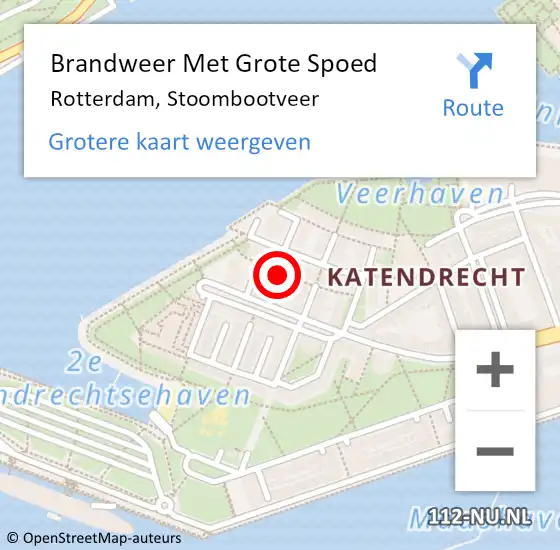 Locatie op kaart van de 112 melding: Brandweer Met Grote Spoed Naar Rotterdam, Stoombootveer op 10 augustus 2020 16:52