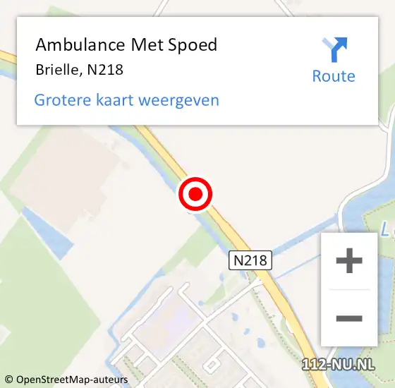Locatie op kaart van de 112 melding: Ambulance Met Spoed Naar Brielle, Schrijversdijk op 10 augustus 2020 21:09