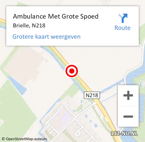 Locatie op kaart van de 112 melding: Ambulance Met Grote Spoed Naar Brielle, Schrijversdijk op 10 augustus 2020 22:36