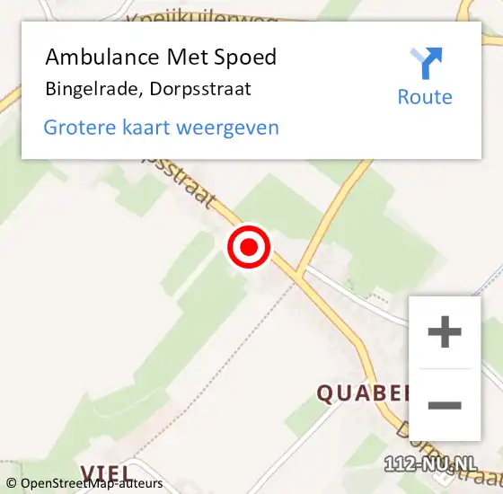 Locatie op kaart van de 112 melding: Ambulance Met Spoed Naar Bingelrade, Dorpsstraat op 15 mei 2014 13:13