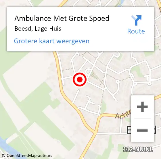 Locatie op kaart van de 112 melding: Ambulance Met Grote Spoed Naar Beesd, Lage Huis op 11 augustus 2020 02:06