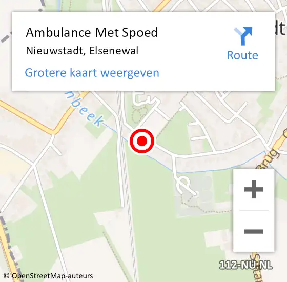 Locatie op kaart van de 112 melding: Ambulance Met Spoed Naar Nieuwstadt, Elsenewal op 2 oktober 2013 00:09