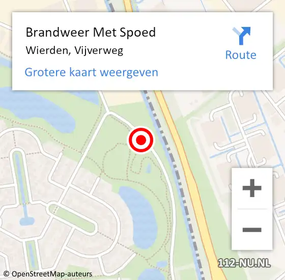 Locatie op kaart van de 112 melding: Brandweer Met Spoed Naar Wierden, Vijverweg op 11 augustus 2020 06:16