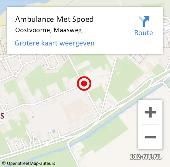 Locatie op kaart van de 112 melding: Ambulance Met Spoed Naar Oostvoorne, Maasweg op 11 augustus 2020 07:10