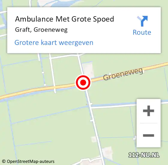 Locatie op kaart van de 112 melding: Ambulance Met Grote Spoed Naar Graft, Groeneweg op 11 augustus 2020 12:14