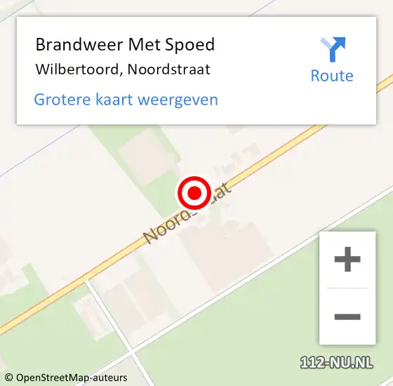 Locatie op kaart van de 112 melding: Brandweer Met Spoed Naar Wilbertoord, Noordstraat op 11 augustus 2020 12:30