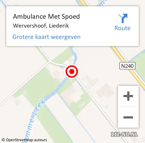 Locatie op kaart van de 112 melding: Ambulance Met Spoed Naar Wervershoof, Liederik op 11 augustus 2020 13:35