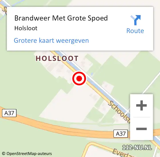 Locatie op kaart van de 112 melding: Brandweer Met Grote Spoed Naar Holsloot op 11 augustus 2020 15:34