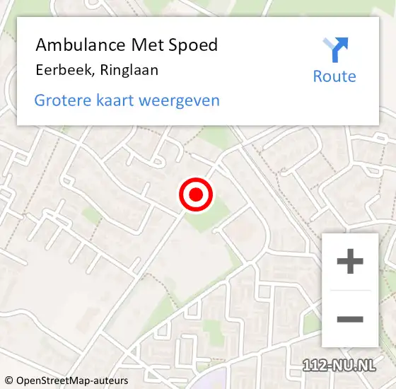 Locatie op kaart van de 112 melding: Ambulance Met Spoed Naar Eerbeek, Ringlaan op 11 augustus 2020 16:12