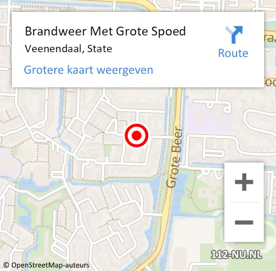 Locatie op kaart van de 112 melding: Brandweer Met Grote Spoed Naar Veenendaal, State op 11 augustus 2020 16:42