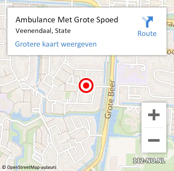 Locatie op kaart van de 112 melding: Ambulance Met Grote Spoed Naar Veenendaal, State op 11 augustus 2020 16:44