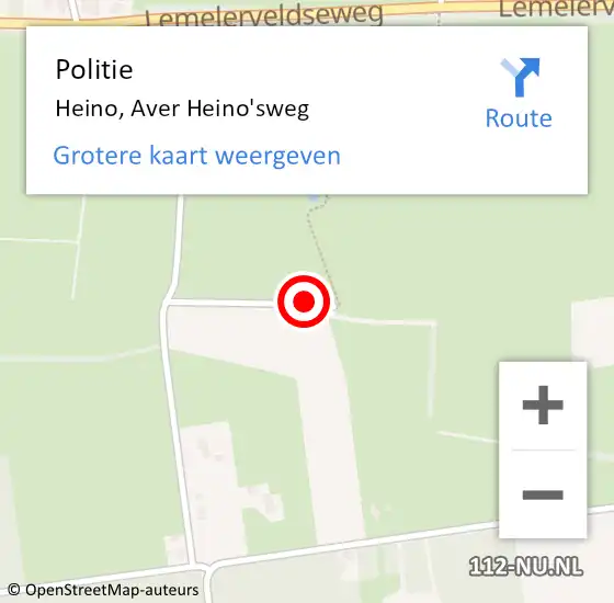 Locatie op kaart van de 112 melding: Politie Heino, Aver Heino'sweg op 11 augustus 2020 16:44