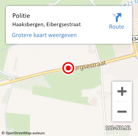 Locatie op kaart van de 112 melding: Politie Haaksbergen, Eibergsestraat op 11 augustus 2020 17:18