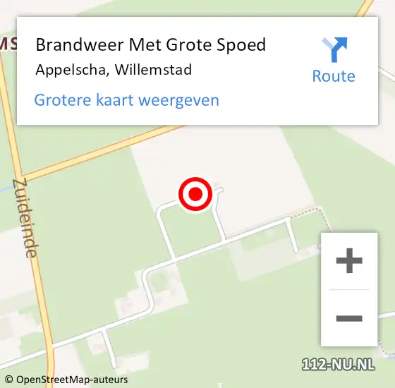 Locatie op kaart van de 112 melding: Brandweer Met Grote Spoed Naar Appelscha, Willemstad op 15 mei 2014 14:39