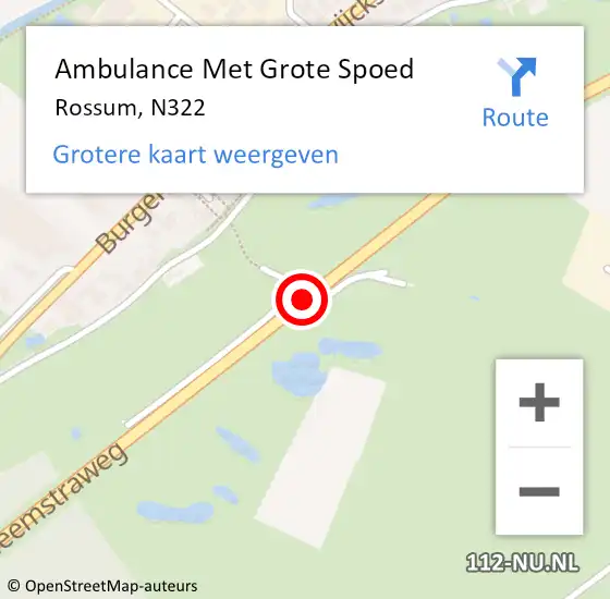 Locatie op kaart van de 112 melding: Ambulance Met Grote Spoed Naar Rossum, Van Heemstraweg op 11 augustus 2020 18:28