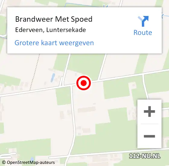 Locatie op kaart van de 112 melding: Brandweer Met Spoed Naar Ederveen, Luntersekade op 11 augustus 2020 18:36