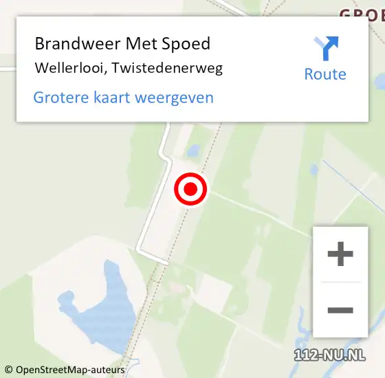Locatie op kaart van de 112 melding: Brandweer Met Spoed Naar Wellerlooi, Twistedenerweg op 11 augustus 2020 18:39