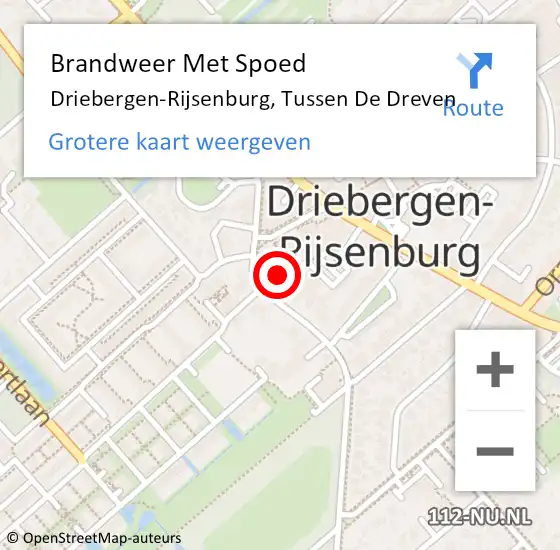 Locatie op kaart van de 112 melding: Brandweer Met Spoed Naar Driebergen-Rijsenburg, Tussen De Dreven op 11 augustus 2020 18:42