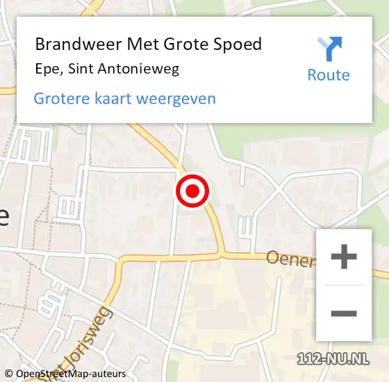 Locatie op kaart van de 112 melding: Brandweer Met Grote Spoed Naar Epe, Sint Antonieweg op 11 augustus 2020 20:07