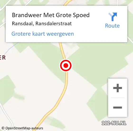 Locatie op kaart van de 112 melding: Brandweer Met Grote Spoed Naar Ransdaal, Ransdalerstraat op 11 augustus 2020 20:36