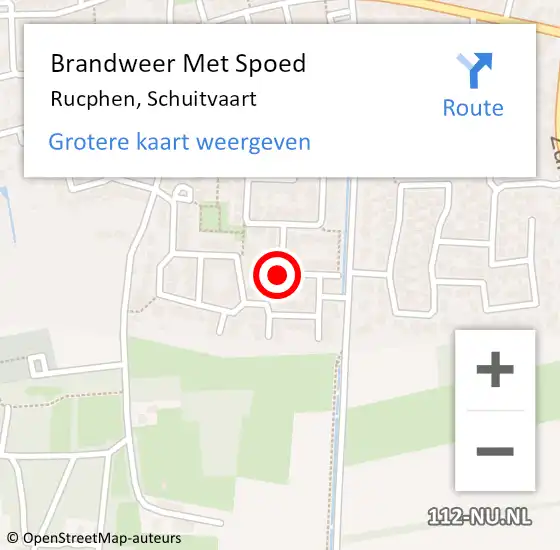 Locatie op kaart van de 112 melding: Brandweer Met Spoed Naar Rucphen, Schuitvaart op 11 augustus 2020 21:11