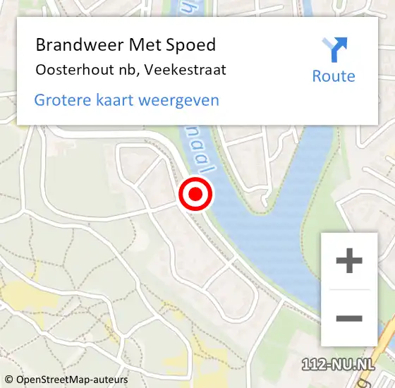 Locatie op kaart van de 112 melding: Brandweer Met Spoed Naar Oosterhout nb, Veekestraat op 11 augustus 2020 21:33