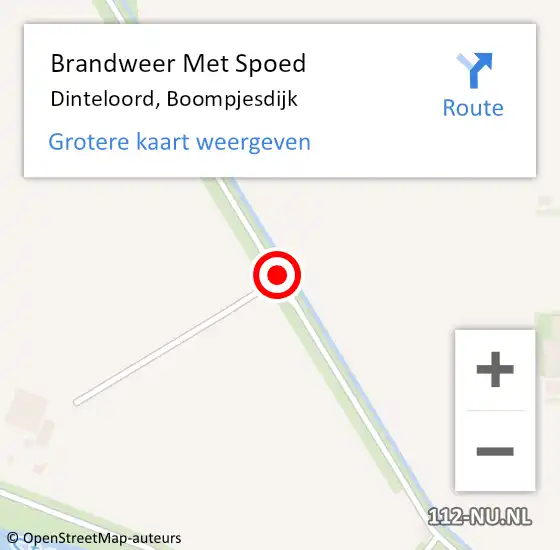 Locatie op kaart van de 112 melding: Brandweer Met Spoed Naar Dinteloord, Boompjesdijk op 11 augustus 2020 21:34