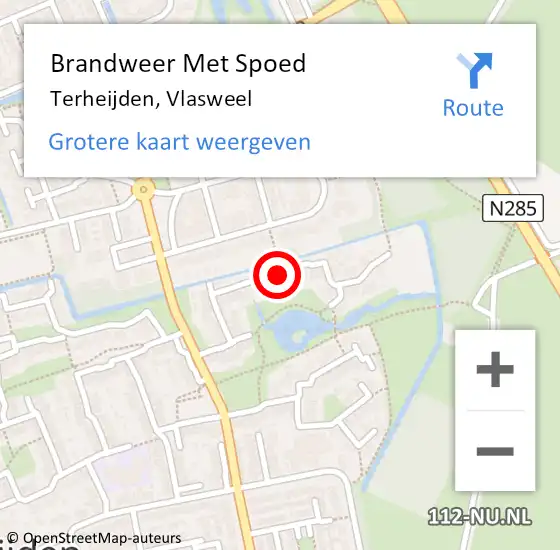 Locatie op kaart van de 112 melding: Brandweer Met Spoed Naar Terheijden, Vlasweel op 11 augustus 2020 21:46