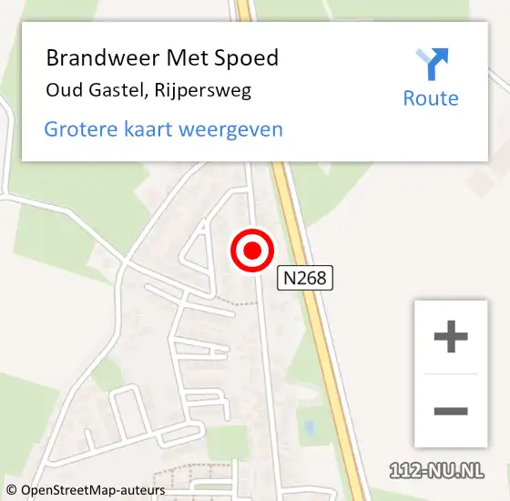 Locatie op kaart van de 112 melding: Brandweer Met Spoed Naar Oud Gastel, Rijpersweg op 11 augustus 2020 21:58