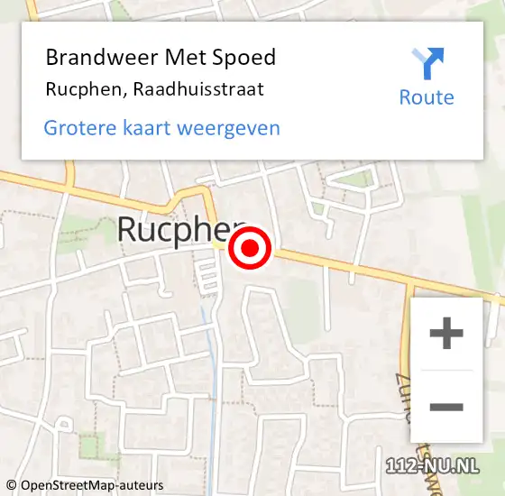 Locatie op kaart van de 112 melding: Brandweer Met Spoed Naar Rucphen, Raadhuisstraat op 11 augustus 2020 22:07