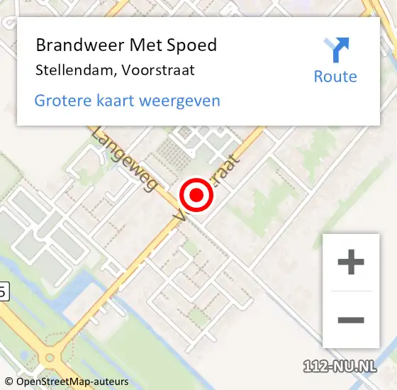 Locatie op kaart van de 112 melding: Brandweer Met Spoed Naar Stellendam, Voorstraat op 11 augustus 2020 22:37