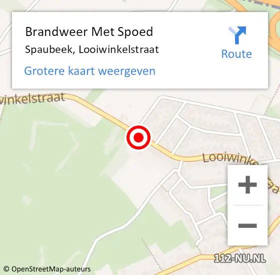 Locatie op kaart van de 112 melding: Brandweer Met Spoed Naar Spaubeek, Looiwinkelstraat op 12 augustus 2020 00:54