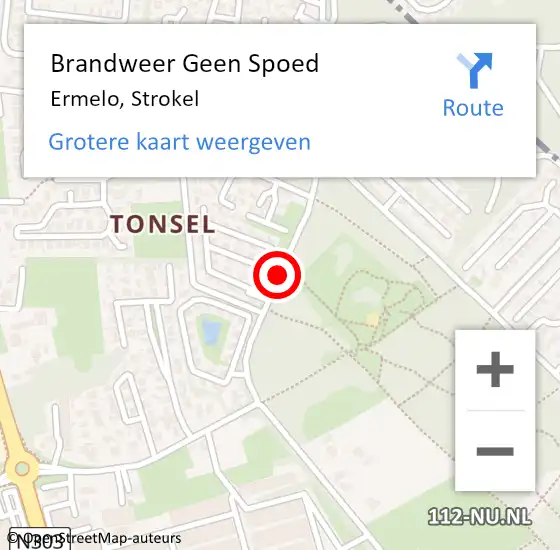 Locatie op kaart van de 112 melding: Brandweer Geen Spoed Naar Ermelo, Strokel op 12 augustus 2020 01:14