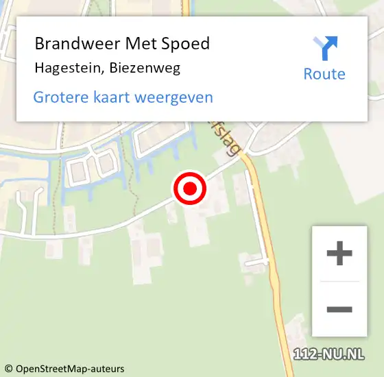 Locatie op kaart van de 112 melding: Brandweer Met Spoed Naar Hagestein, Biezenweg op 12 augustus 2020 02:20