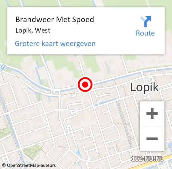 Locatie op kaart van de 112 melding: Brandweer Met Spoed Naar Lopik, West op 12 augustus 2020 04:04