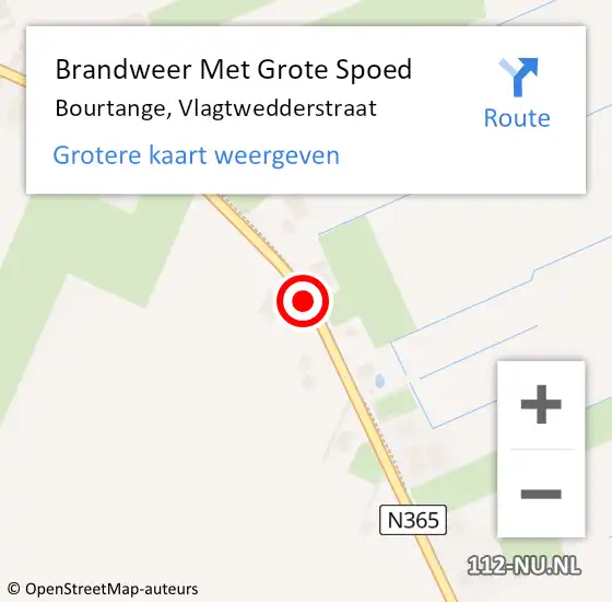 Locatie op kaart van de 112 melding: Brandweer Met Grote Spoed Naar Bourtange, Vlagtwedderstraat op 12 augustus 2020 10:40